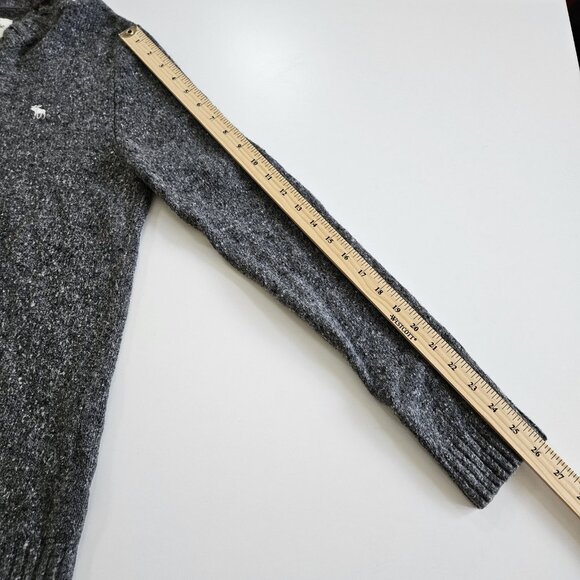 Abercrombie & Fitch Sweater Men M Marled Gray LS Crew Neck Wool Preppy Academia - Picture 6 of 16